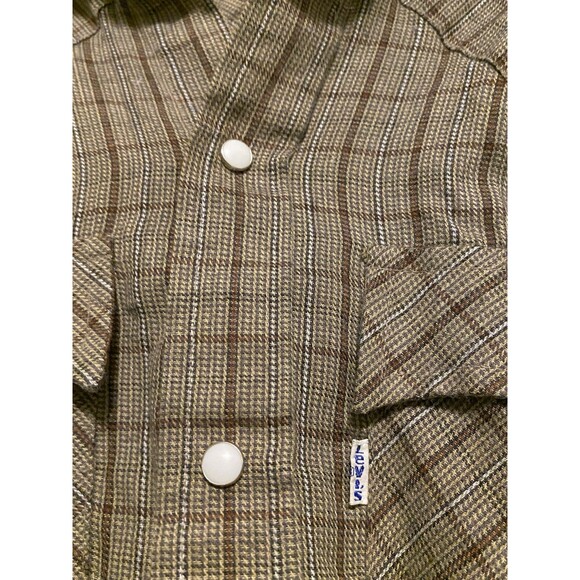VTG Levi's Plaid Western Shirt Pearl Snap Youth Small Boys 8-10 Rodeo Korea GUC - Picture 7 of 16